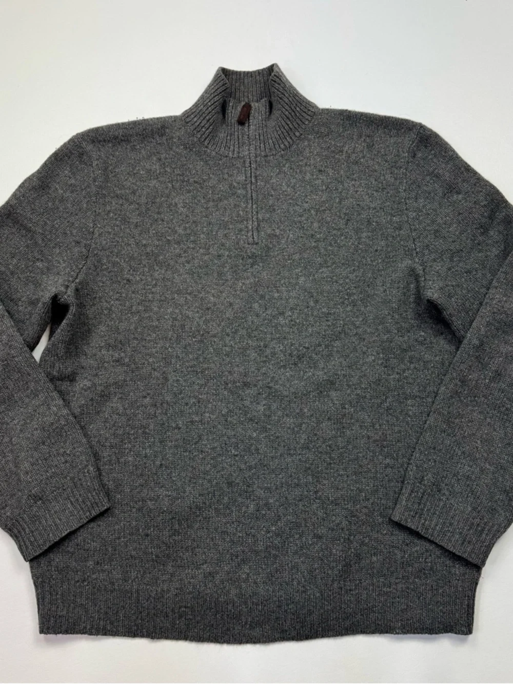 Polo Ralph Lauren Men's Charcoal Quarter-Zip Wool Sweater Size Large